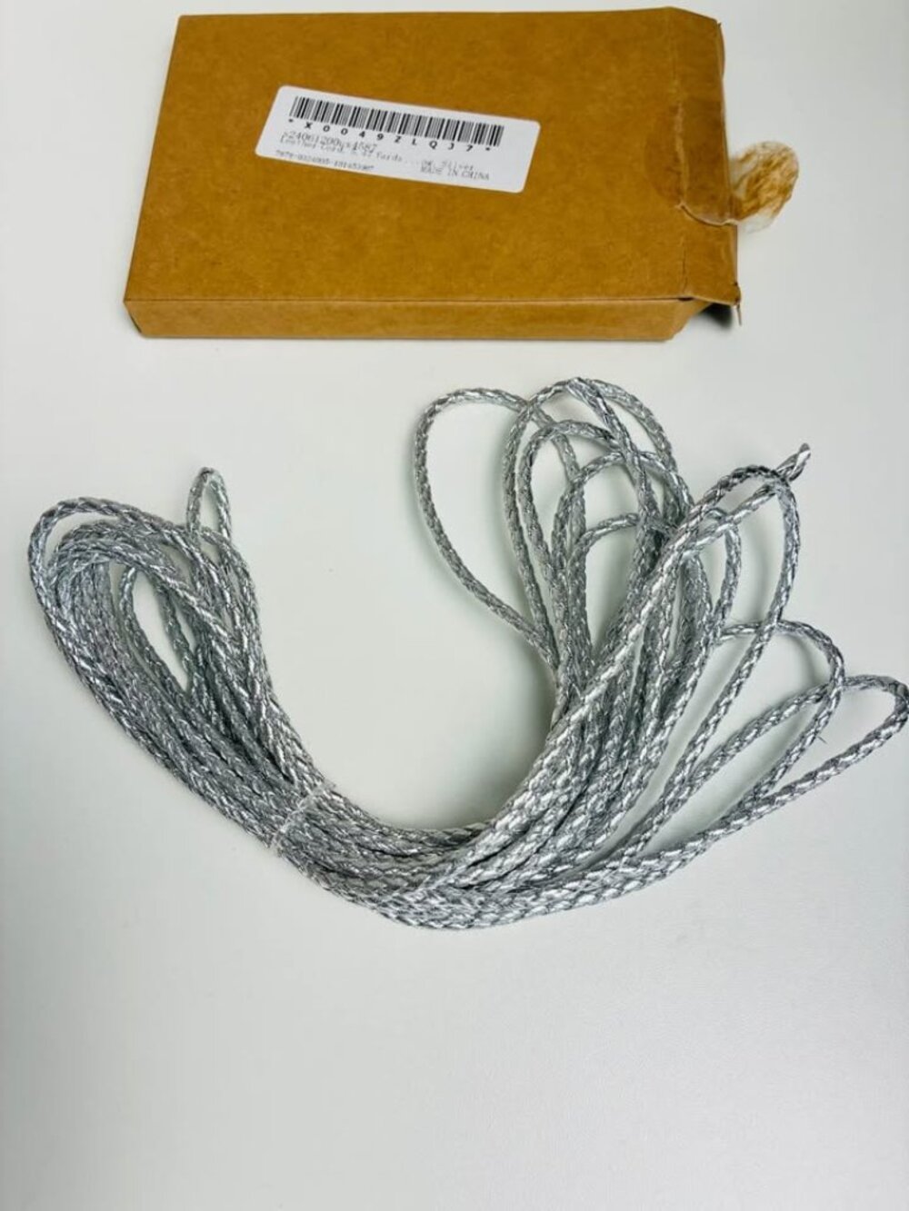 3mm Silver Braided PU Leather Cord (5.5 Yards / 5m) - DIY Craft Thread
